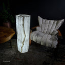 White Ice Onyx Floor Lamp - Small - 39.5"H x 13.5"W - Hexagon - #1